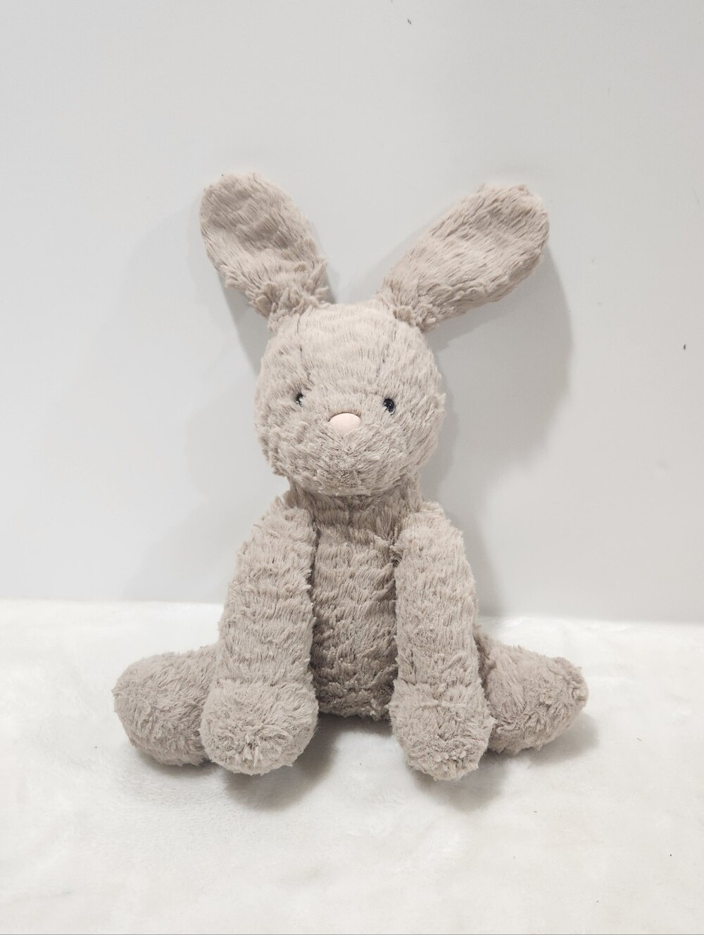 Jellycat Retired Collectible Beige Ribbed Fuddlewuddle Honey Bunny Plush Stuffie